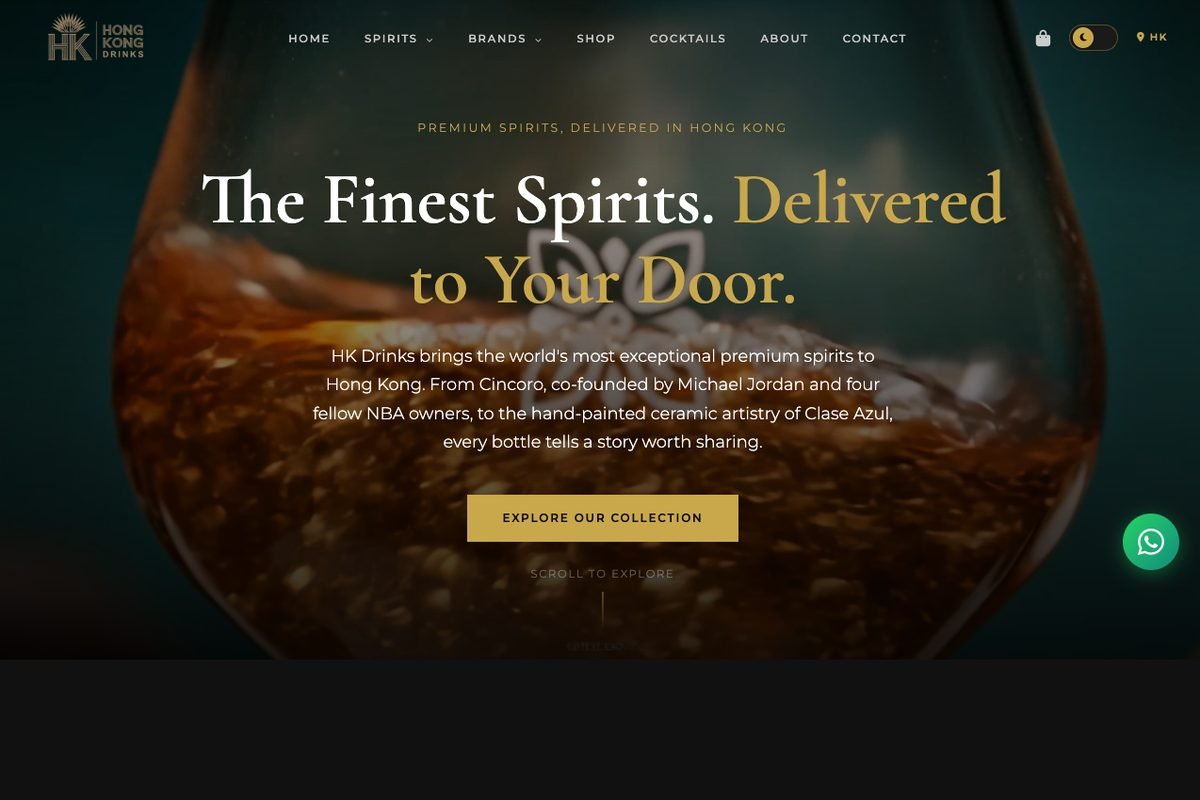 HK Drinks — website screenshot